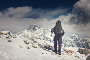 Alpinista sul Monte Everest
