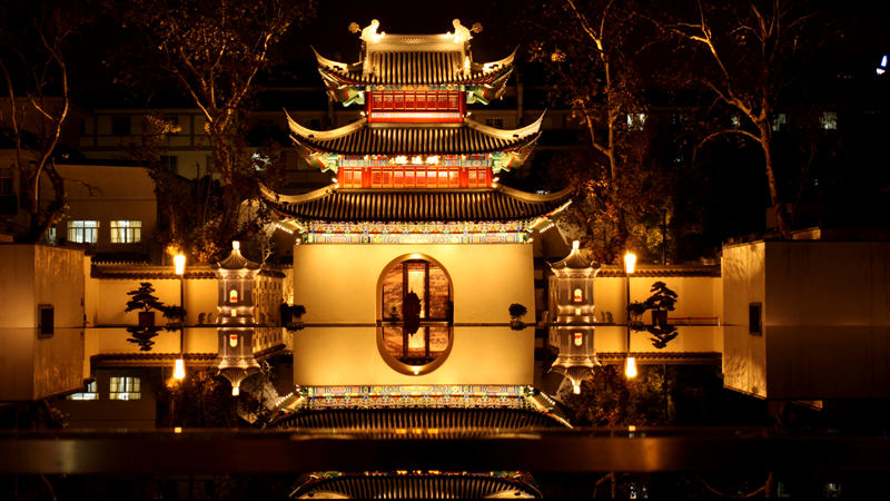 Tempio di Confucio di Nanchino di notte