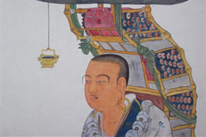 Monaco che prende classici buddisti dall'India antica: Xuanzang