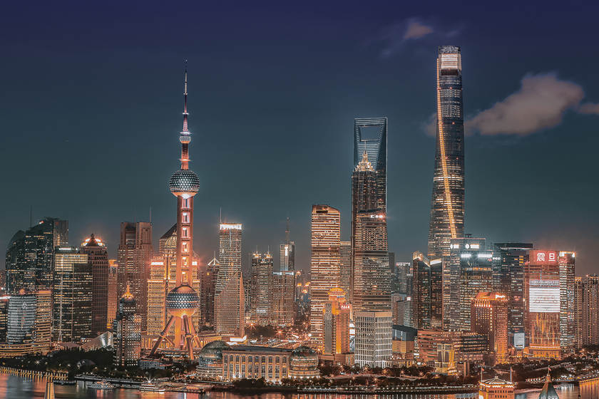 Grattacieli visti dal Bund Shanghai